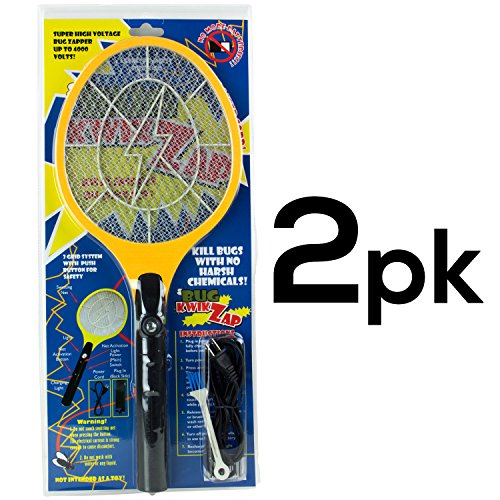2pk - Electric Bug Zapper Racket And Fly Swatter Mosquito Killer With Rechargeable Batteries And Light To Attract