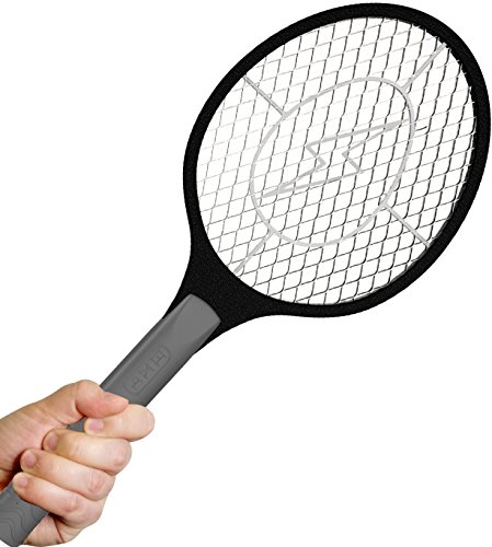 Bugzoff Electric Fly Swatter Racket - Best Zapper For Flies - Swat Insect Wasp Bugamp Mosquito With Hand - Indoor