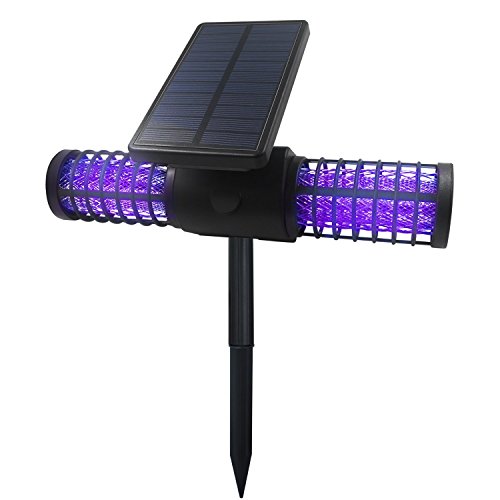 Solar Powered Mosquitto Killer LampKumeda Bug ZapperFly Zapper Insect Killer Lights4 LED UV Bulbs for Home Garden Patio Lawn Commercial Use