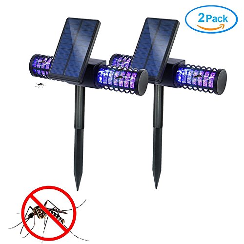 Mosquito Killer LampHomecube Solar LED Bug Zapper LightInsect Killer Fly Zapper With USB Charge Port Whole Night Protect for Garden Patio Backyard Camping2 Pack