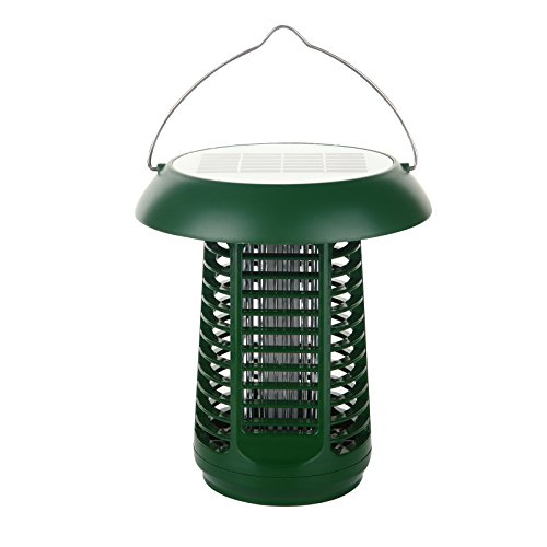 Sandalwood Indoor & Outdoor Rechargeable And Solar Electronic Bug Zapper/insect Killer With Uv Led Bulb Powered