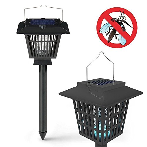 Topyart 2 In 1 Portable Mosquito Insect Zapper Bugs Killer With Solar Led Lamp(1 Pack)