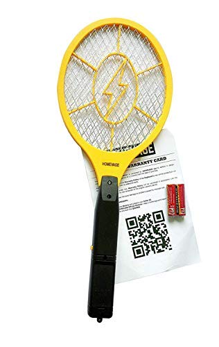 HOMEVAGE Electric Fly Swatter - Bug Zapper - Best High Voltage Handheld Mosquito Killer - Wasp Fruit Fly Insect Trap Racket For Indoor Travel Camping and Outdoor Control 2 AA Batteries Included