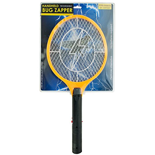 Unique Imports Electric Rechargeable Bug Zapper Fly Killer Swatter Racket Zap Mosquito Best for Indoor and Outdoor Pest Control LED Dark Safety mesh