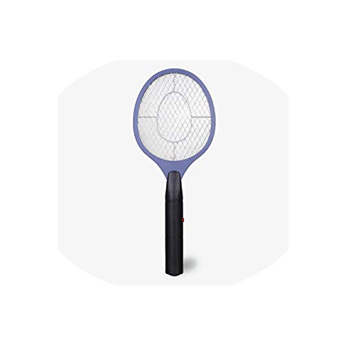 Summer Electric Hand Racket Electric Mosquito Swatter Insect Home Garden Pest Bug Fly Mosquito Zapper Swatter Killer with HandleBlue