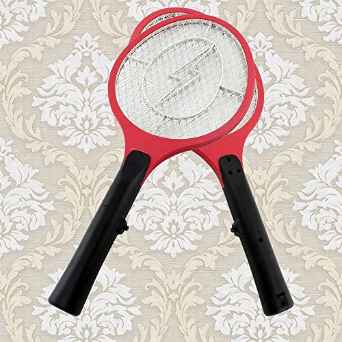 Funnytoday365 Electronic Mosquito Racket Fly Racket Handled Fly Racket Electric Bug Zappers Mosquito Kill Swatter