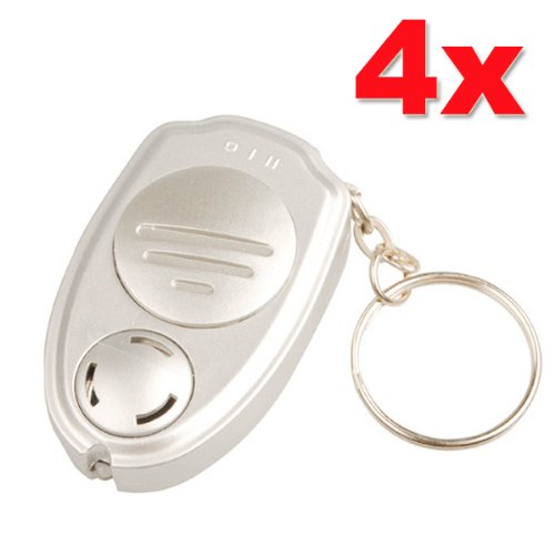 SODIALR 4x Silver Electronic Ultrasonic Pest Insect Mosquito Repeller Control Keychain