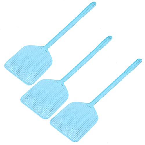 uxcell Plastic Novelty Hand Held Mosquito Fly Bug Swatter 44cm Long 3PCS Blue
