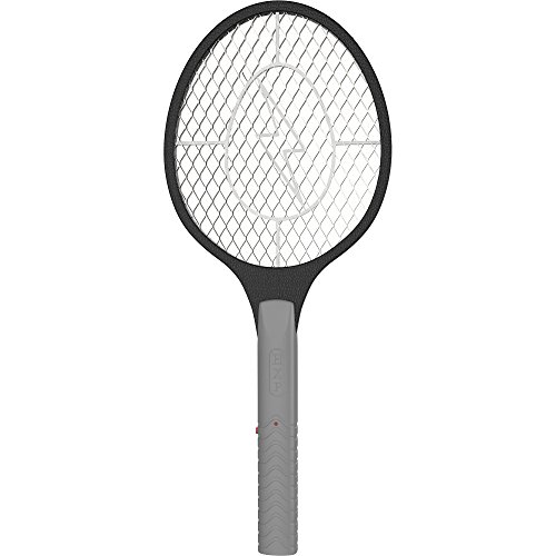 BugzOff Electric Fly Swatter Racket - Best Zapper for Flies - Swat Insect Wasp Bug Mosquito with Hand - Indoor and Outdoor Trap and Zap Pest Control Killer Black  black