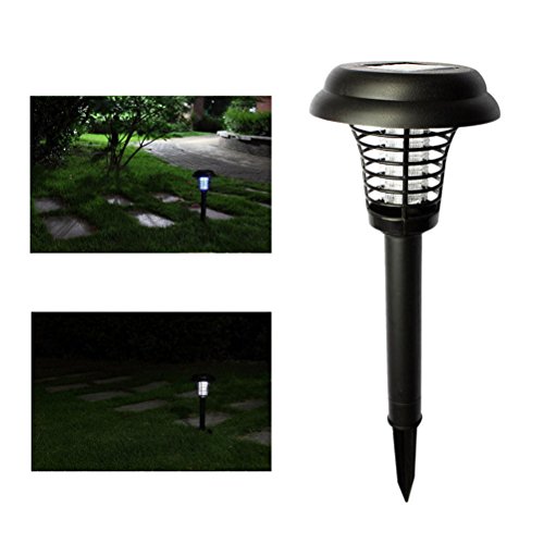 Jepop Electronic Insect Killer Mosquito Bug Zapper Led Solar Powered Outdoor Garden Lawn Camping Lamp Kills Insects