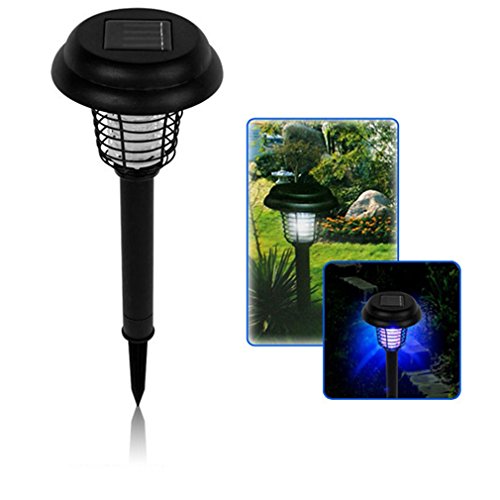 Super Bright White Solar Uv Garden Yard LED Lamp Light 110062 Bug Zapper Pest Insect Mosquito Killer