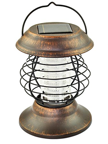Silfox Solar Powered Insect Pest Killer Lawn Light Lamp Mosquito Bug Killer Zapper Trap Mosquito Killer Repellent Lantern light for Outdoor and Indoor