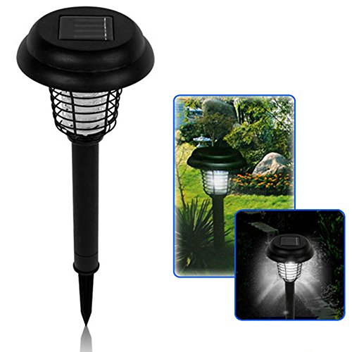 Dzine Mosquito Insect Pest Bug Zapper Killer Uv Led Solar Powered Black