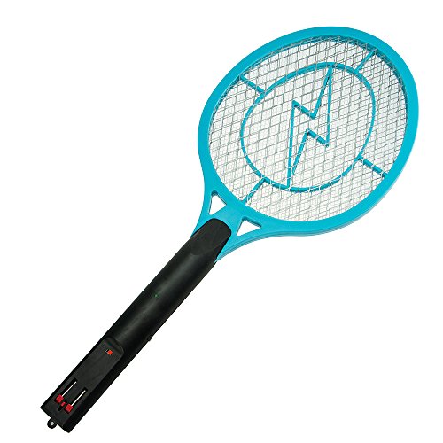 Muchbuy Cordless Rechargeable Mosquito Bug Insect Zapper Electric Fly Swatter Racket Trap (blue)