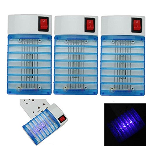 3x Electric Led Mosquito Fly Bug Insect Trap Zapper Killer Night Light Lamp New use Only Voltage 220v
