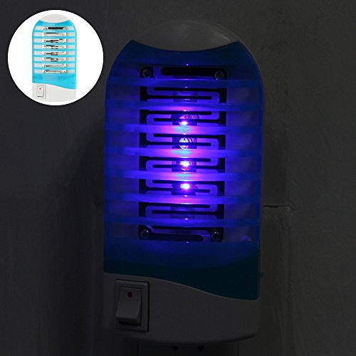 Muchbuy Pest Control Products Led Electric Socket Mosquito Bug Insect Trap Night Lamp Killer Zapper Us Plug Blue