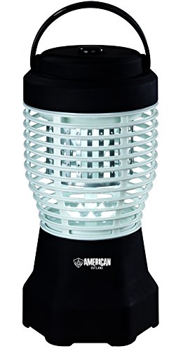 American Outland Bz5001 Portable Bug Zapper With Rechargeable Uv-a Led Light And Led Emergency Light