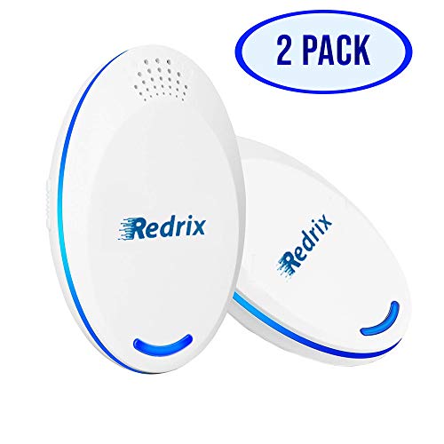 REDRIX New Powerful Ultrasonic Pest Repeller - 2 Pack - Plug in Pest Repellent - Gets rid of Mice Rats Mosquitos Spiders Bugs and More - Pet and Children Safe
