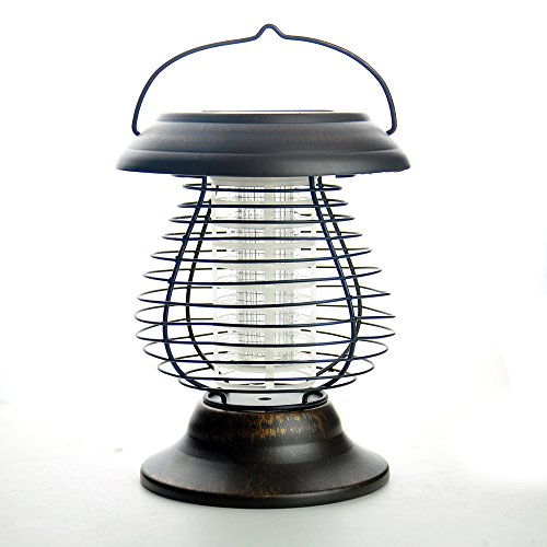 HKSL LED Solar Mosquito Fly Bug Zapper Pest LampLawn LightGarden Lantern Landscape Yard Pathway Outdoor Light Camping Light