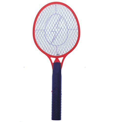 National Mega F-4 Electric Mosquito Swatter- Bug Zapper Racket For Indoor And Outdoor Insect Control Red by NATIONAL MEGA