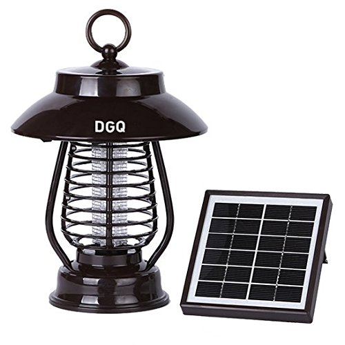 Dgq Solar Powered Insect Pest Mosquito Bug Killer Zapper Trap  16 Led Lamp Light Function  Solar Charging Function