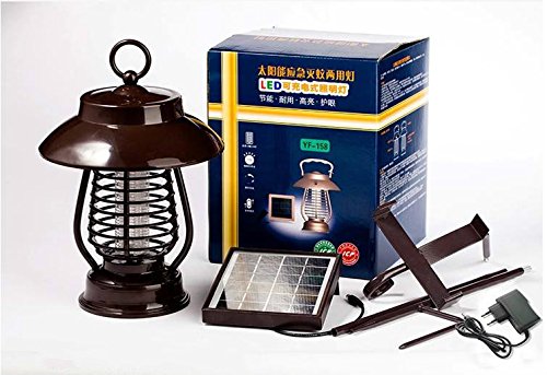Sunnytech&reg Solar Powered Insect Pest Mosquito Bug Killer Zapper Trap  16 Led Lamp Light Function  Indoor Charging