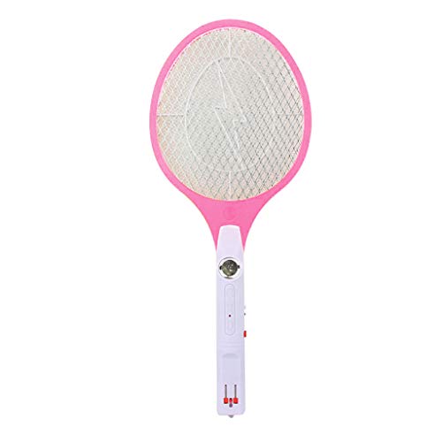 Pathside Electric Mosquito swatter Charging LED Lighting Energy Saving Electric Mosquitoes Clapping Electric Tennis Bats Holding Racket Insects Flying Insects wasp Fly swatter Hot Pink