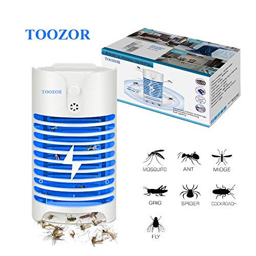Toozor Electric Bug Zapper Mosquito Killer with UV Light Indoor Plug-in Bug Zapper Insect Trap Indoor Mosquito Trap Electronic Kill Insects Night Lamp for Killing Mosquitoes and Flying Gnats