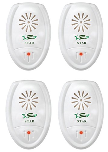 Star Ultrasonic Pest Repeller - 4 Pack - Pest Control Repellent - Effectively Reject Roaches Spiders Mosquitoes