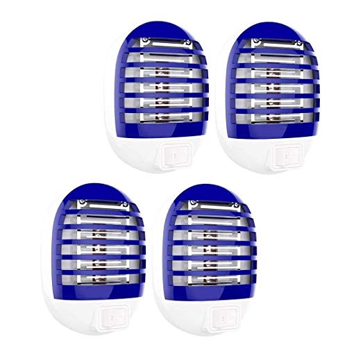 4 Pack Plug in Electronic Insect Killer Bug Zapper Mosquito Lure Lamp Pest Control Eliminates Flying Pests Gnat Trap Indoor with Night Light