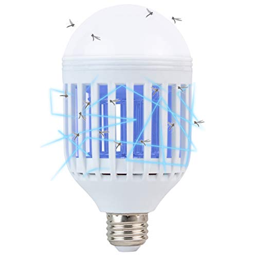 Bug Zapper Light Bulb 2 in 1 Mosquito Killer Lamp UV LED Electronic Insect Fly Killer Indoor Outdoor Insect Zapper Fly Trap - Fly Zapper Safe Non-Toxic Silent Effortless Operation pest control
