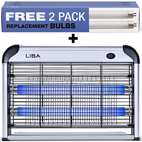 LiBa Bug Zapper Electric Indoor Insect Killer Mosquito Bug Fly Killer - 2-Pack Replacement Bulbs Included