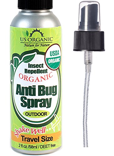 US Organic Mosquito repellent anti bug outdoor pump sprays 2 Ounce travel size certified organic by USDA and leaping bunny cruelty-free certified Proven results by lab testing