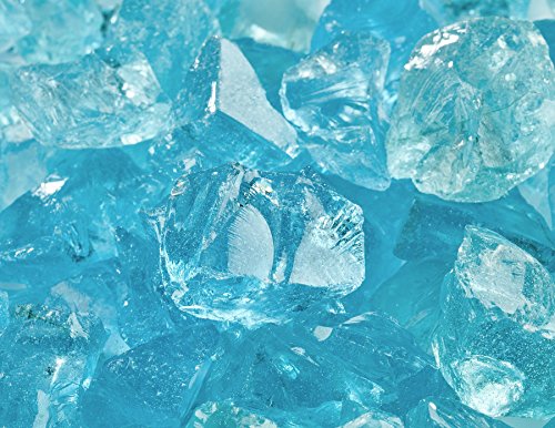 1/2" - 3/4" Crushed Fire Glass For Indoor Or Outdoor Fire Pit Or Fireplace 10 Pounds (teal Lagoon)