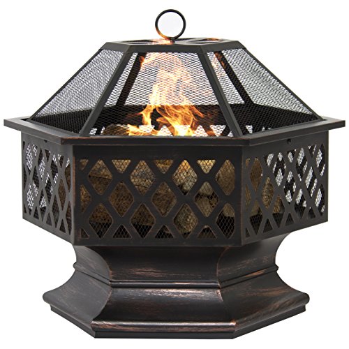 Best Choice Products Bcp Hex Shaped Outdoor Home Garden Backyard Fireplace