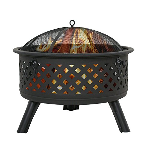 F2C Outdoor Heavy Steel Fire Pit Wood Burning Fireplace Patio Backyard Heater Steel Firepit Bowl WWaterproof Dust Cover Model01