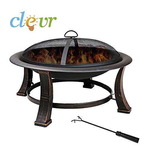 Clevr 30 Outdoor Metal Firepit Backyard Patio Garden Bon fire heater Pit