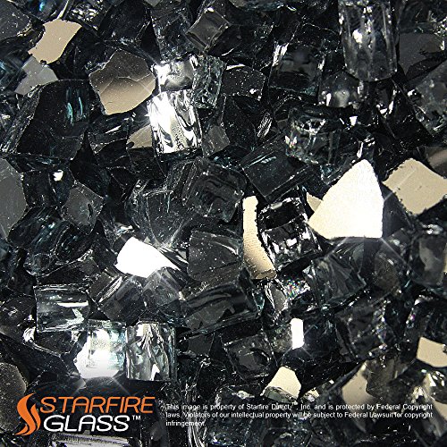 Starfire Glass&reg 20-pound Fire Glass With Fireplace Glass And Fire Pit Glass 12-inch Gunmetal reflective Supreme