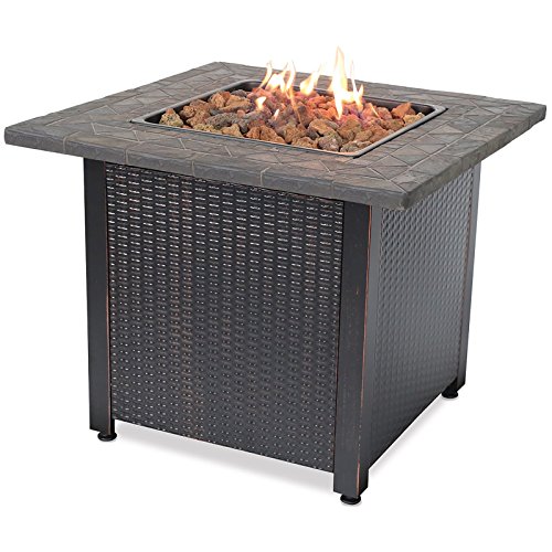 Blue Rhino Propane Gas Outdoor Fire Pit With Resin Mantel - Oil Rubbed Bronze
