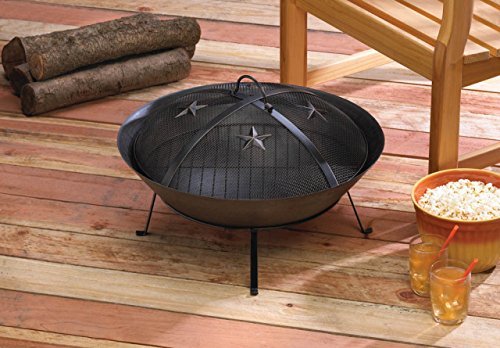 Home Patio Portable Fire Pit w Cover Outdoor Garden Gas Propane backyard Table Accessories Grill Ring Tool Screen Wood Burning Pits
