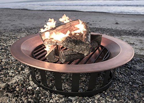 40&quot Solid 100 Copper Fire Pit Bowl Wood Burning Patio Frontgate Deck Grill
