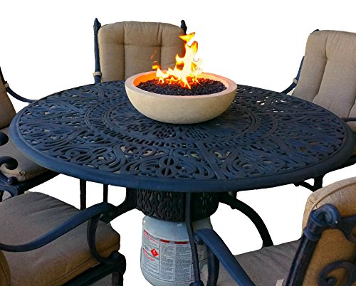 Long Burning Artisan Crafted Propane Fueled Table Top Fire Bowl