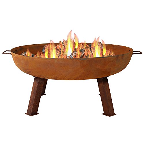 Sunnydaze Large Rustic Cast Iron Wood Burning Fire Pit Bowl 34 Inch Diameter