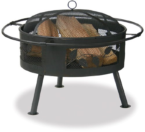 Uniflame WAD992SP Deep Aged Bronze Firebowl with Leaf Design