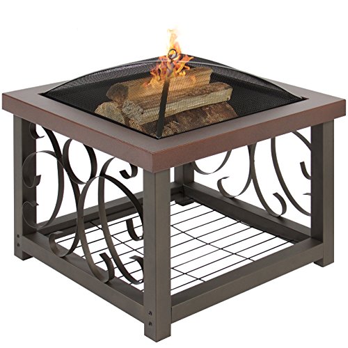 Best Choice Products Outdoor Cocktail Fire Pit Table Firepit Patio Garden Stove Fireplace