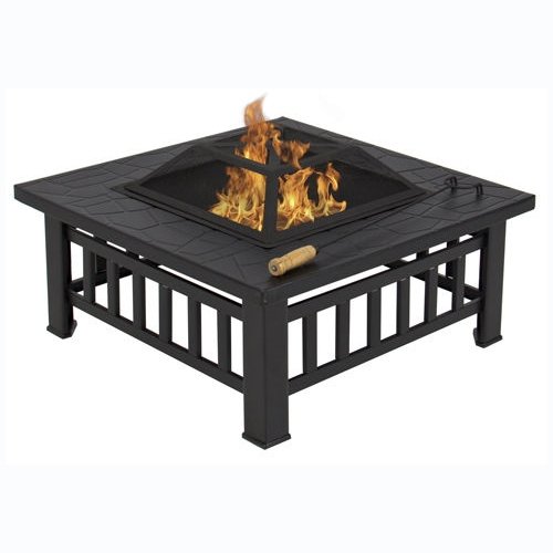 Clevr Outdoor 32" Metal Fire Pit Backyard Patio Garden Bon Fire Pit