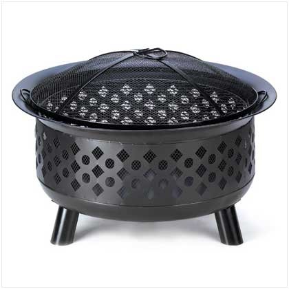 Geometric Home Garden Wood Charcoal Black Iron Fire Pit