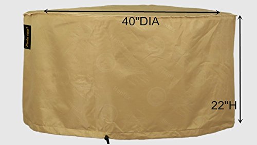 Hentex 5303 Garden 40-inch Round Fire Pit Cover, Waterproof, Uv Protection, Cold-resistant, Scratch-free Soft