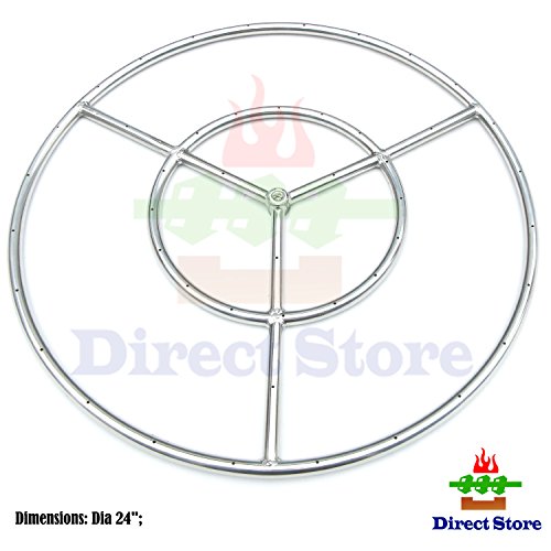 Direct store Parts DR104 Stainless Steel Fire Pit Burner 24-Inch dia SS 304