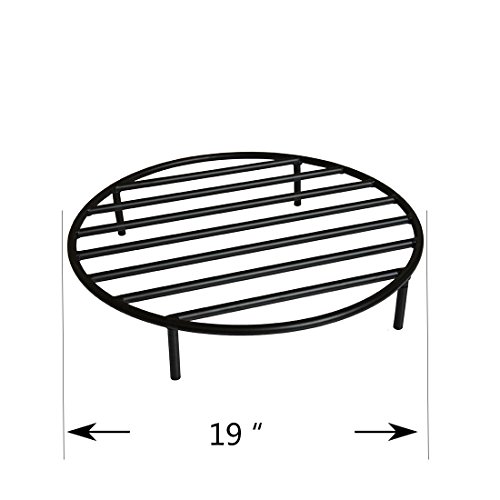 Onlyfire Heavy Duty Round Steel Outdoor Fire Pit Wood Grate With 4 Legs For Campfire Grill Cooking, 19 Inch